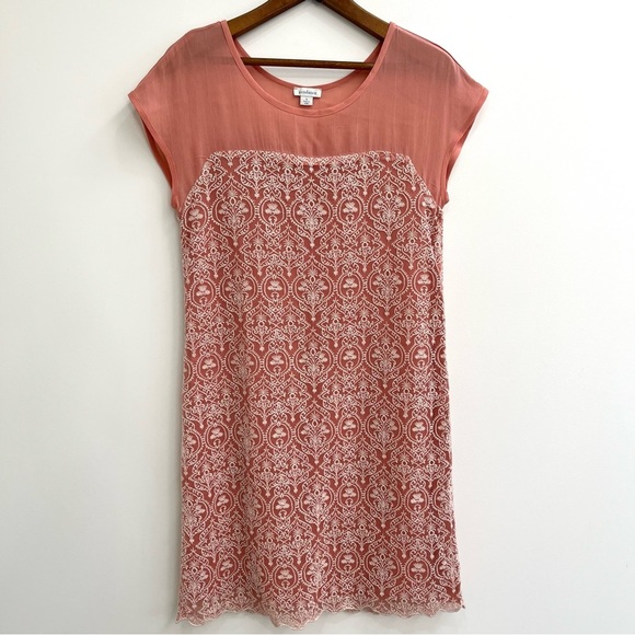 Sundance Embroidered Pink Short Sleeve Rose Palace Shift Dress Size Medium - Picture 3 of 11